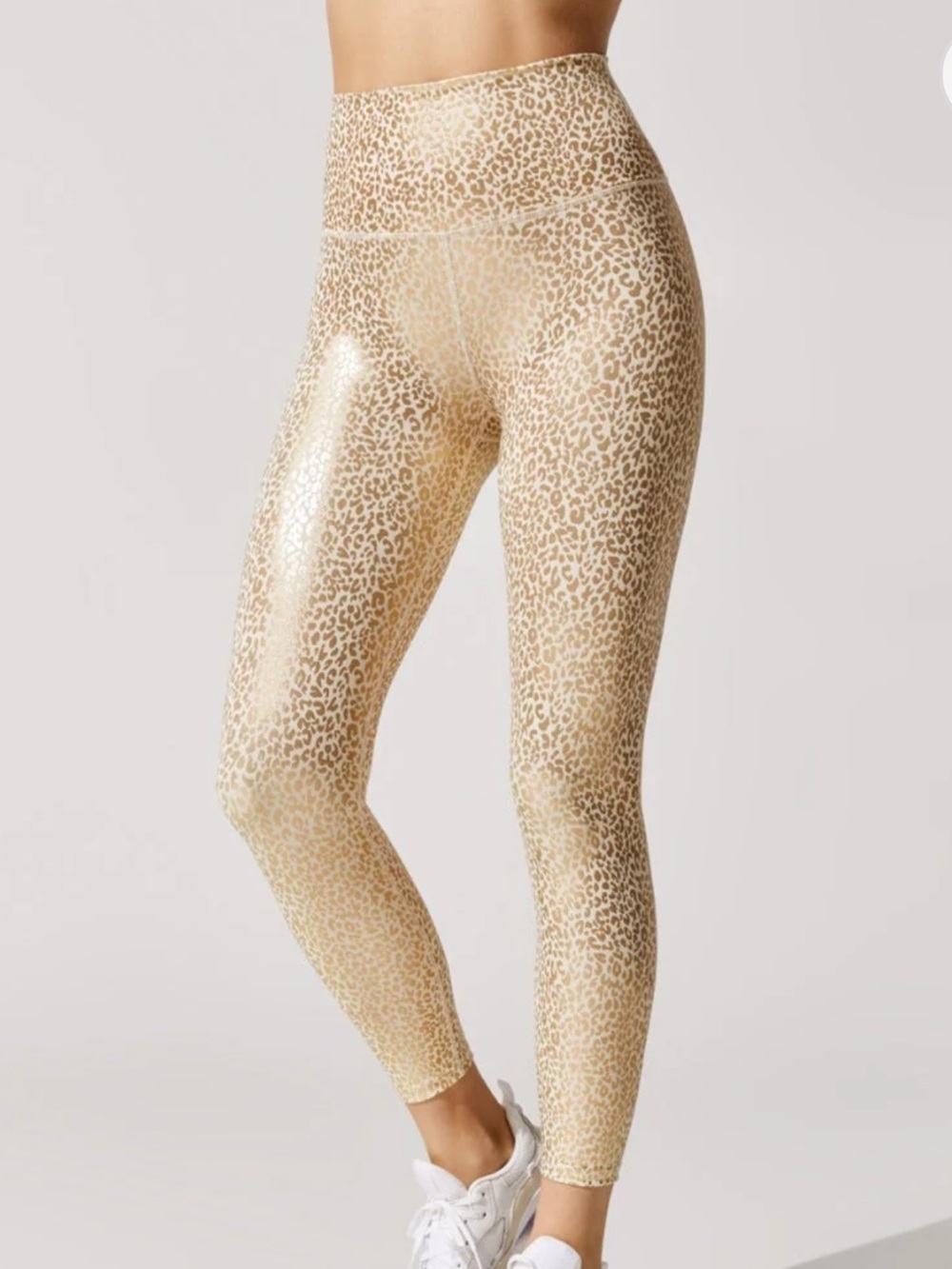 Carbon38 Mini Leopard 7/8 Leggings,  Gold Foil, XS